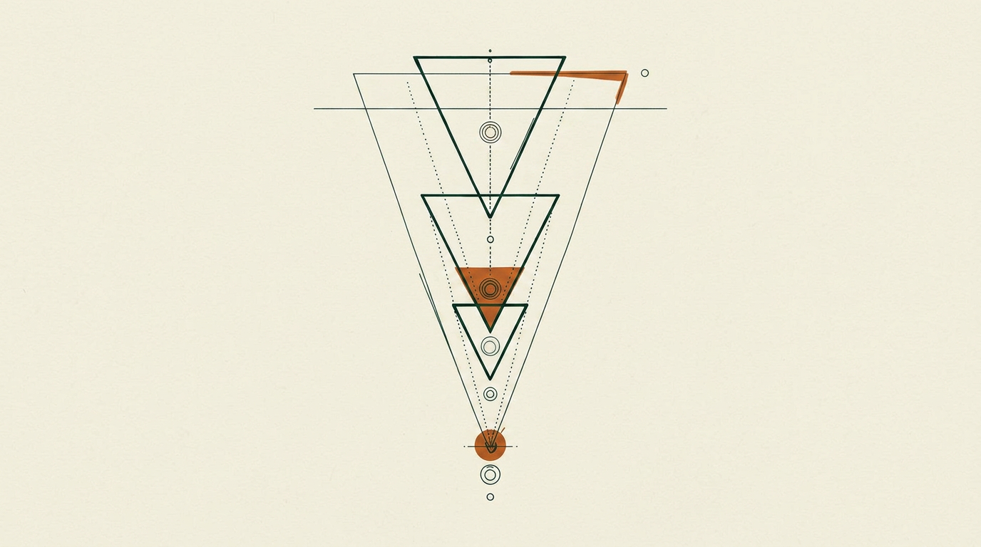 Illustration éditoriale d'un funnel de conversion